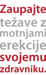 Zaupajte težave z motnjami erekcije svojemu zdravniku.